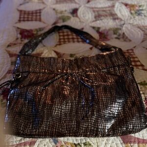 HOBO Metallic Bronze Mosaic Shoulder Bag beautiful $80